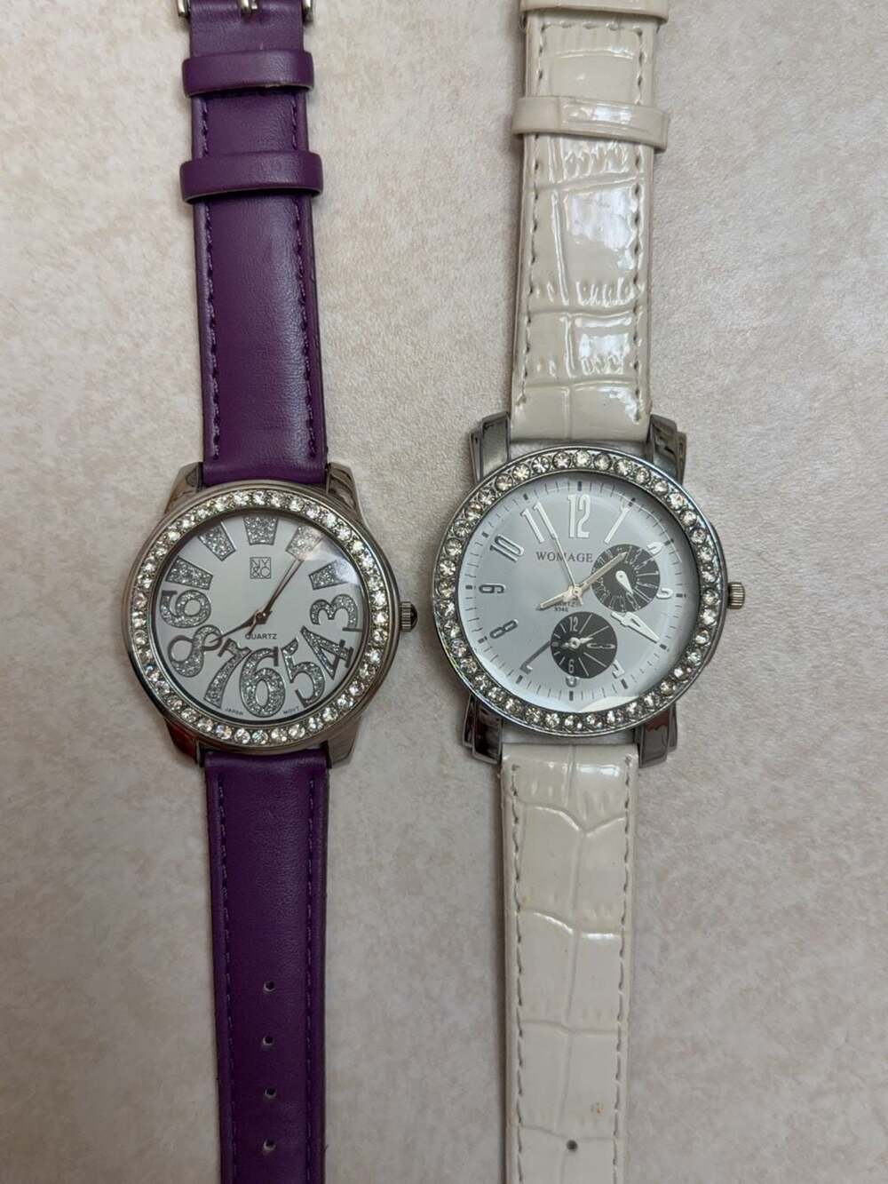 Lot of 2 NY&C and Womage Rhinestone Inset Women's Fashion Watches